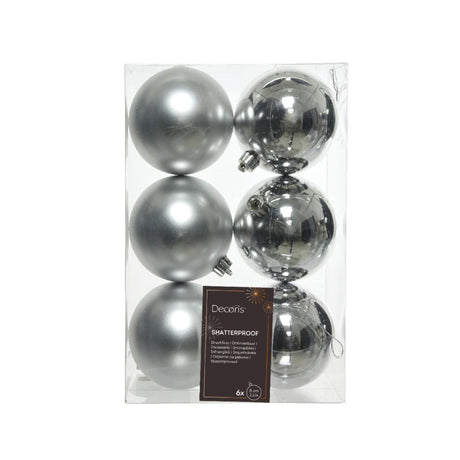 Decoris julekugler af plast, blank guld, dia. 8 cm, 6 stk