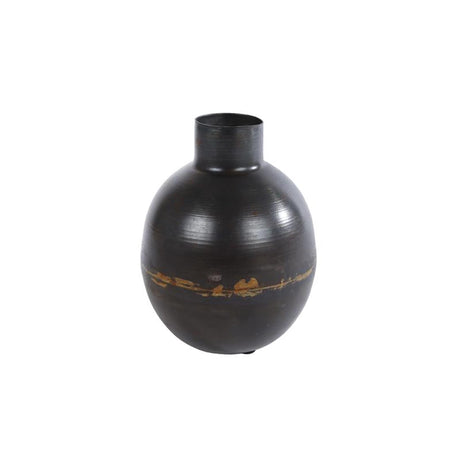 Vase skjult metal brun 13 cm | 8 stk