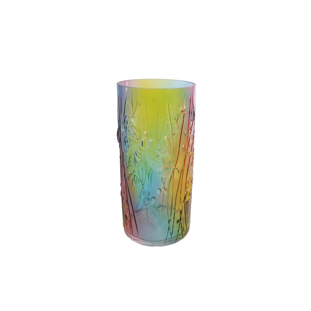 Cosydecor vase regnbue flerfarvet glas ø12x25,5cm