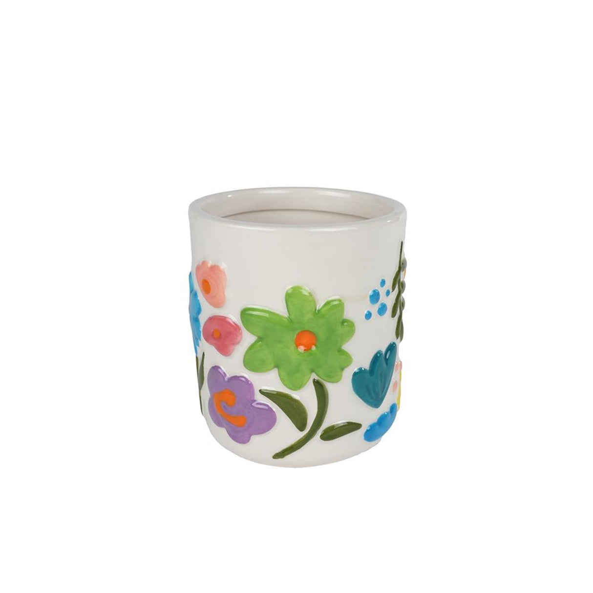 Urtepotte fleur hvid flerfarvet 11x11x12cm