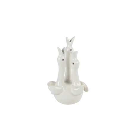 Vase tre svaner råhvidt lertøj 15,5x13x27,5cm