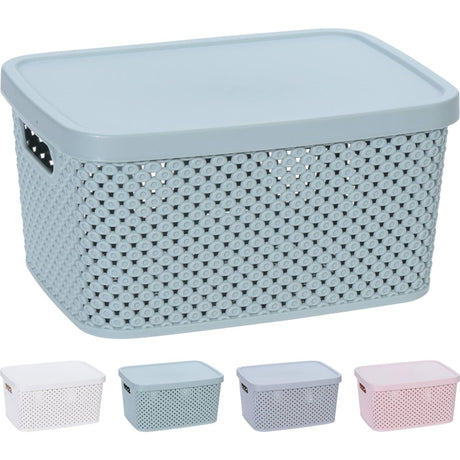 Opbevaringsløsninger opbevaringsboks med låg 3,5 liter 23x17x12cm plast 4ass