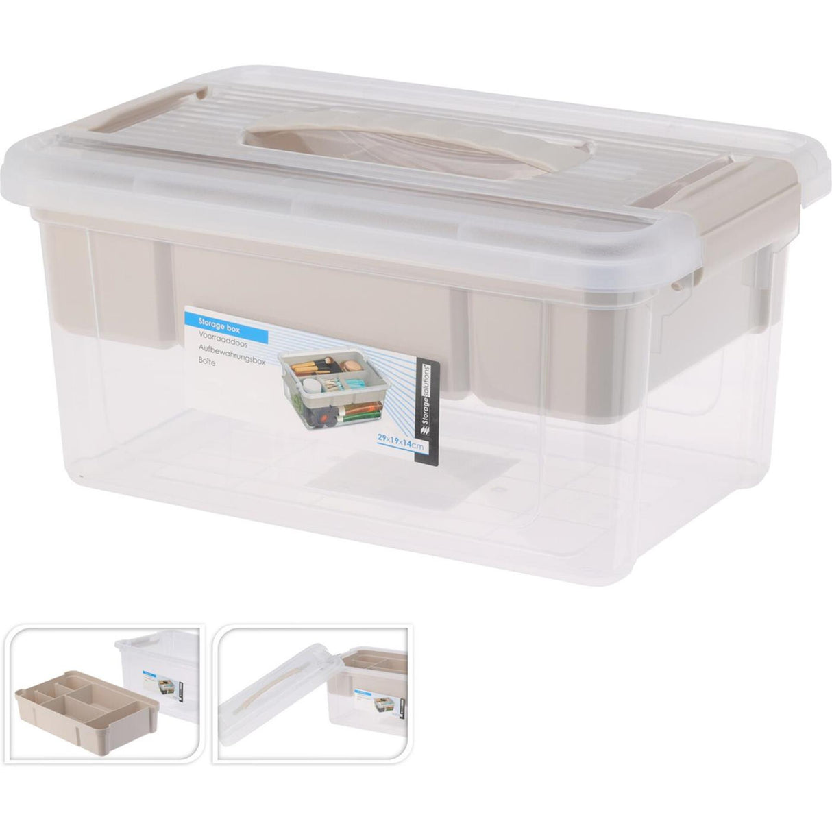 Storage solutions opbergbox kunststof met inzet 5l 29x19x14cm