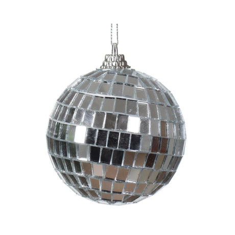 Decoris julekugle discokugle lavet af plastik sølv dia.6cm