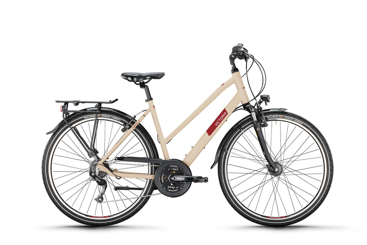 Victoria trekkingcykel treqana 2 mod. 24 cykel vict.treqana 2 28 51 trapper. 24 sp grå beige