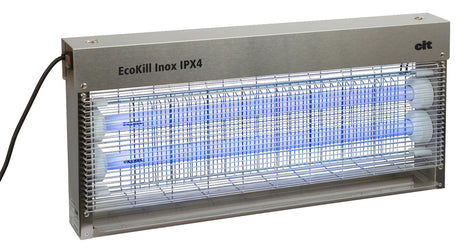 Ecokill produkter elektrisk flueboks rustfrit stål ipx4 2 x 18w