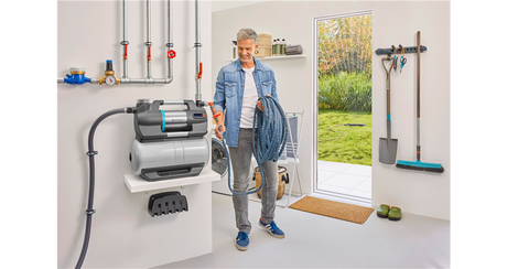 Gardena trykpumpe 5600 silentcomfort (grå rustfrit stål, Bluetooth)