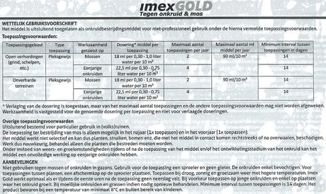 Produkter imex guld mod ukrudt og mos 450ml