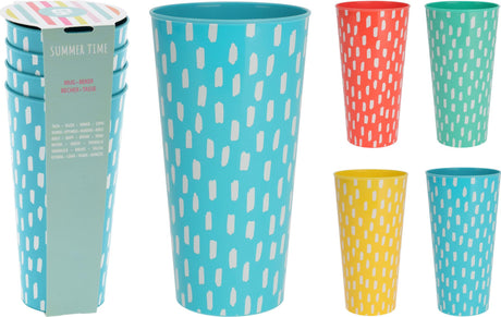Fremragende husholdningskopsæt 4-delt 400ml plastik med print