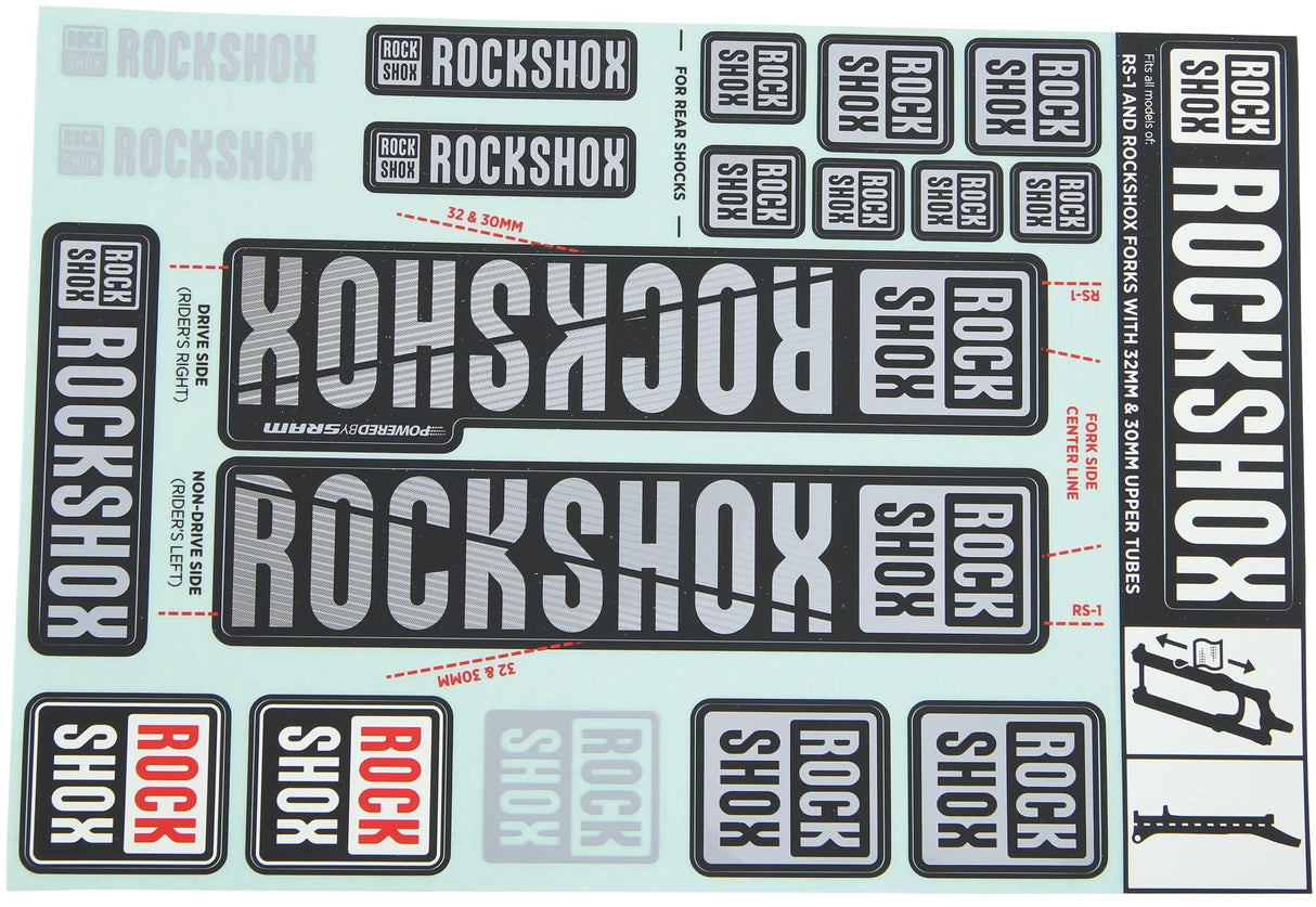 Rockshox dekor sæt mærkat sæt grå