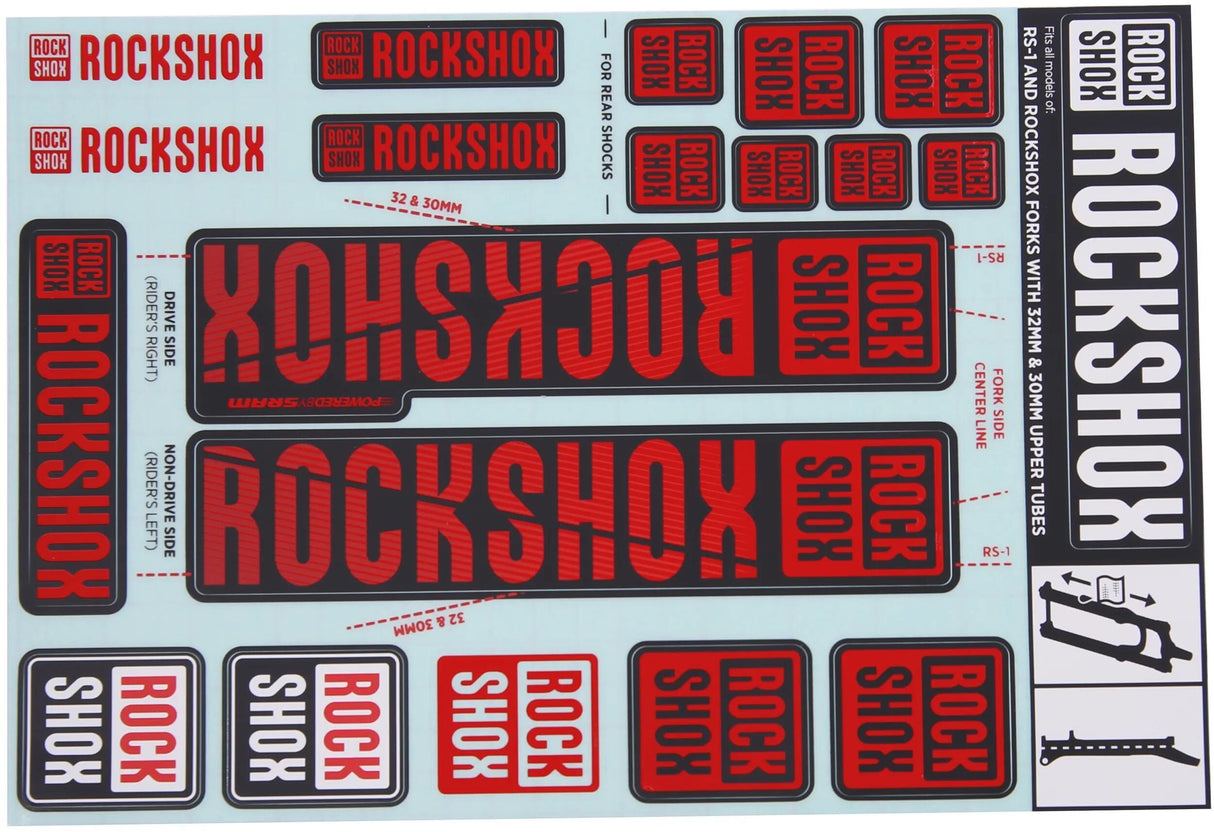Rockshox dekor sæt mærkat sæt rød