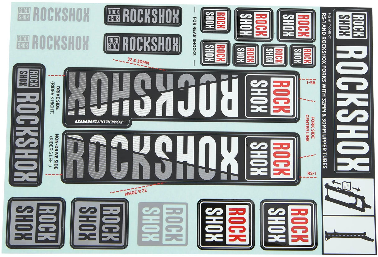 Rockshox dekor sæt mærkat sæt hvid