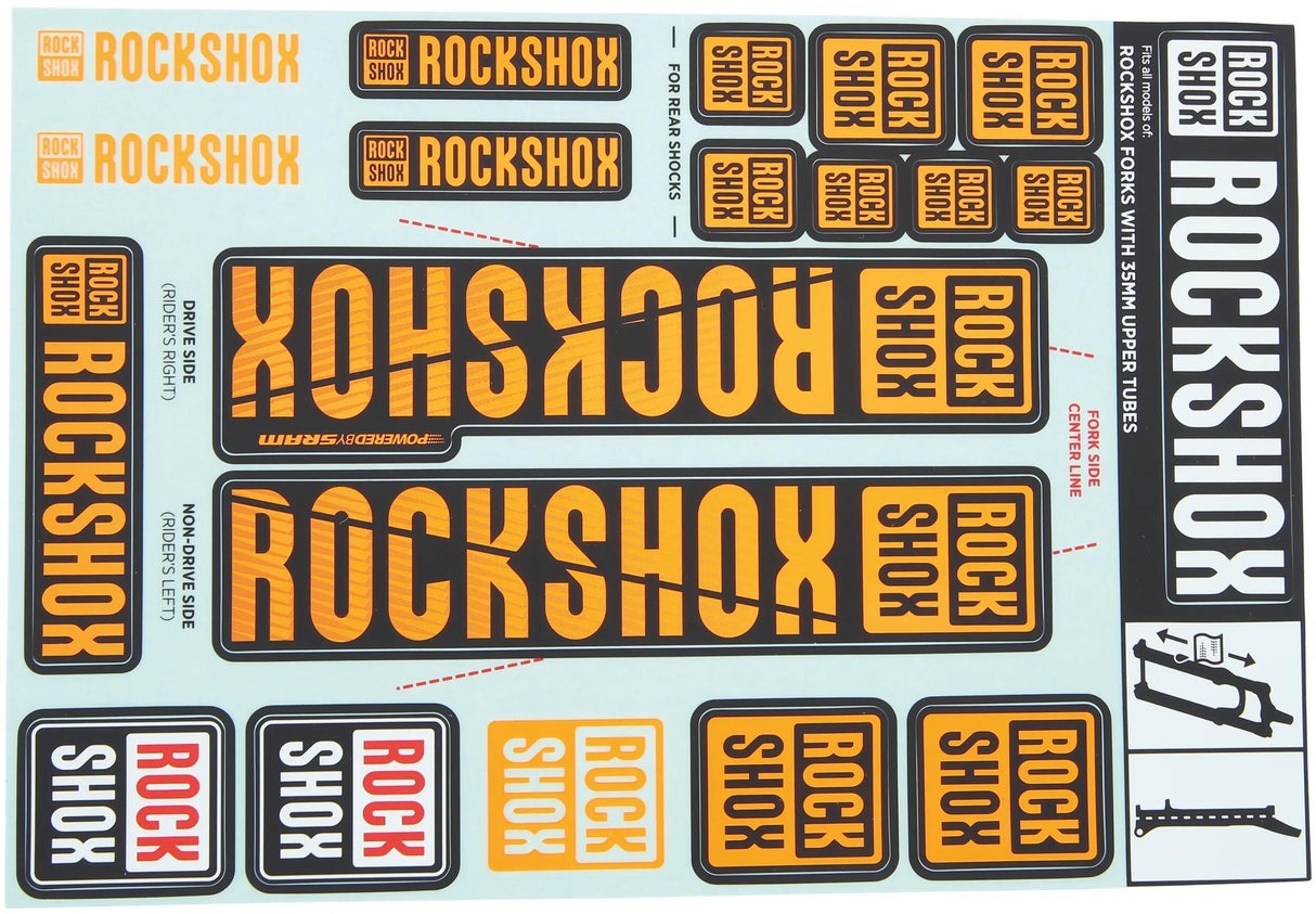 Rockshox dekor sæt mærkat sæt orange