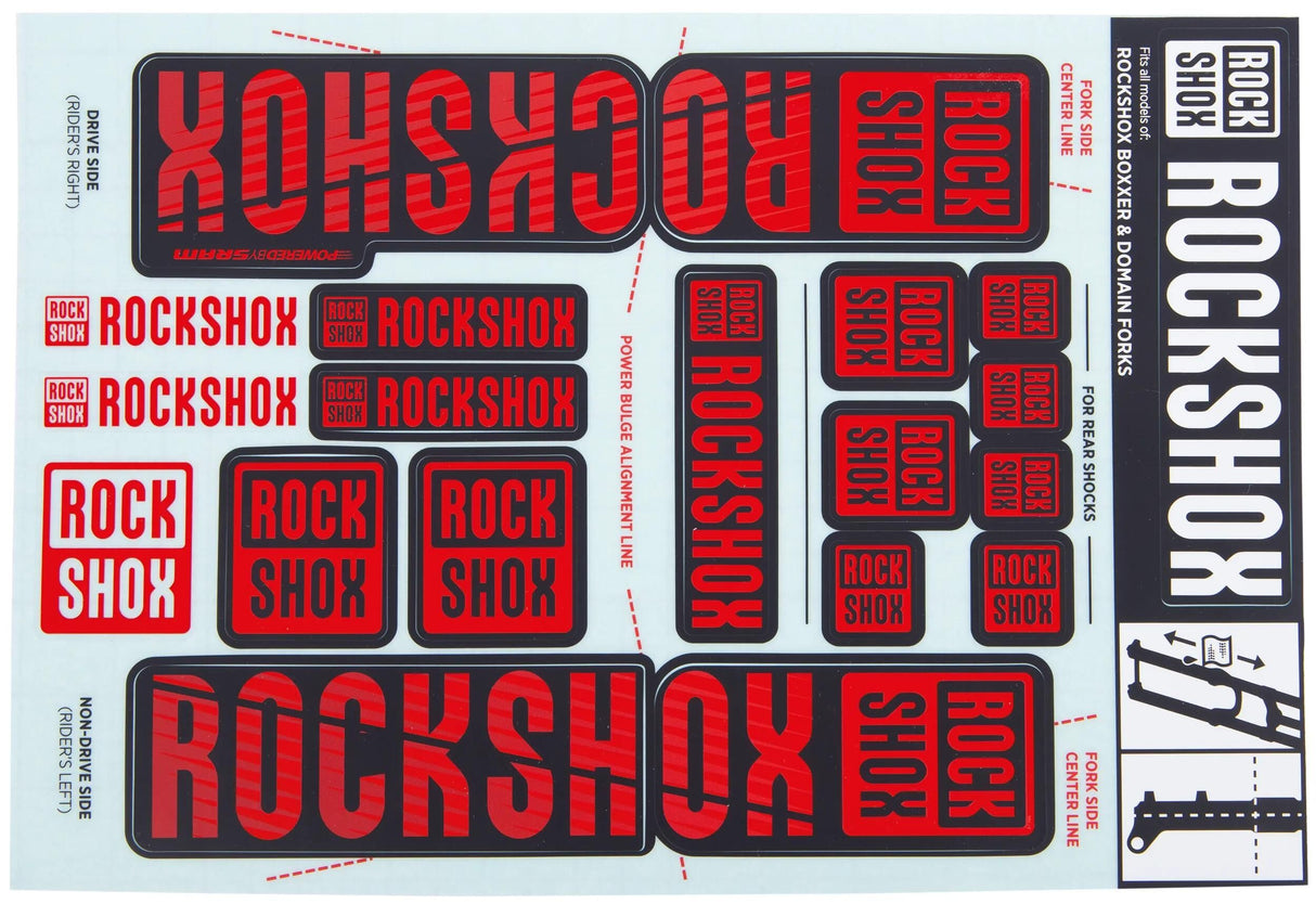 Rockshox dekor sæt mærkat sæt rød