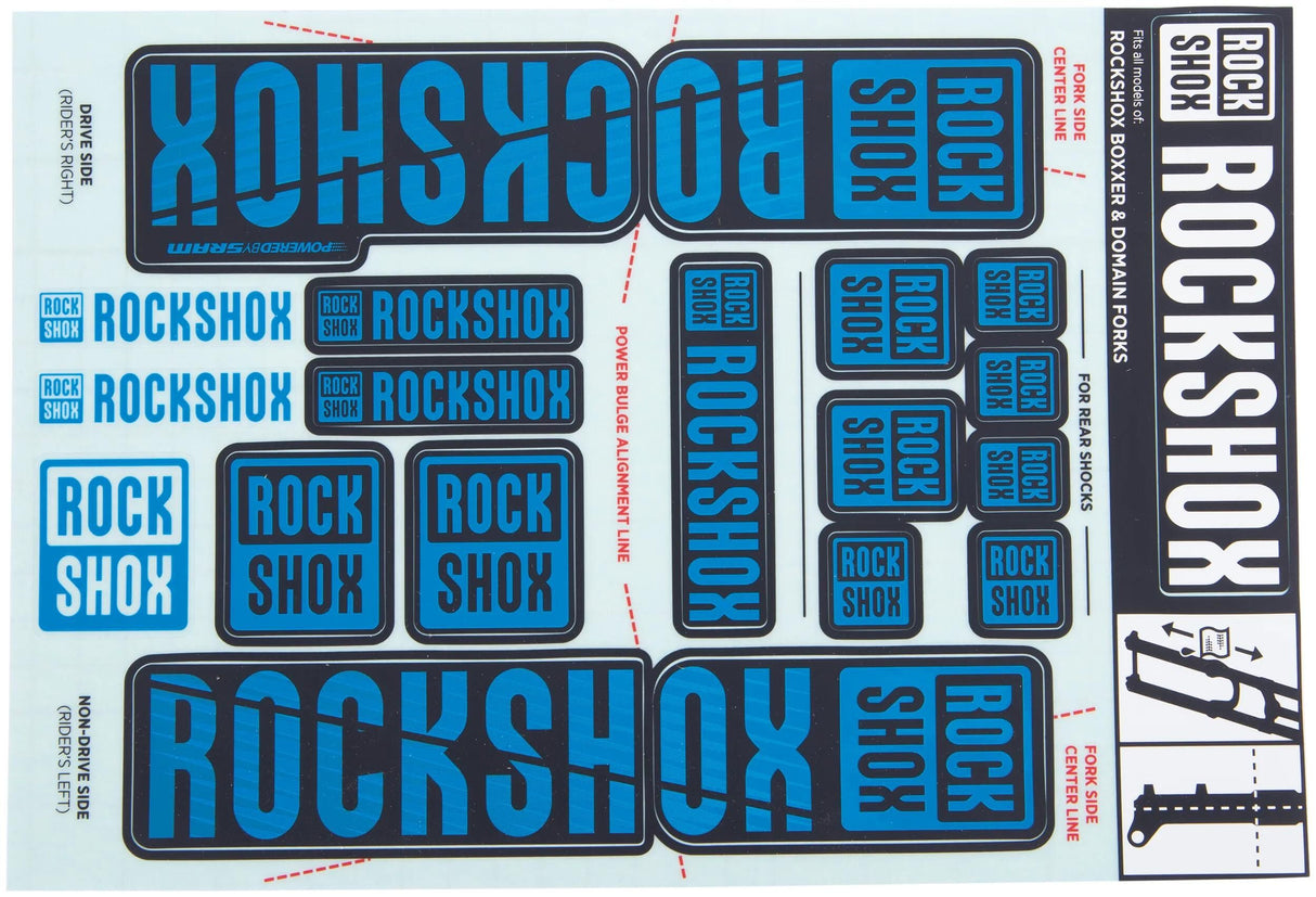 Rockshox dekor sæt mærkat sæt blå