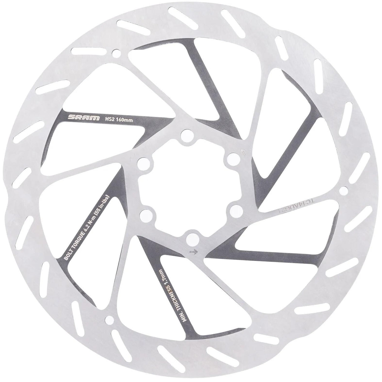 Sram bremseskive hs2 bremserotorer hs2 160 mm 6b afrundet