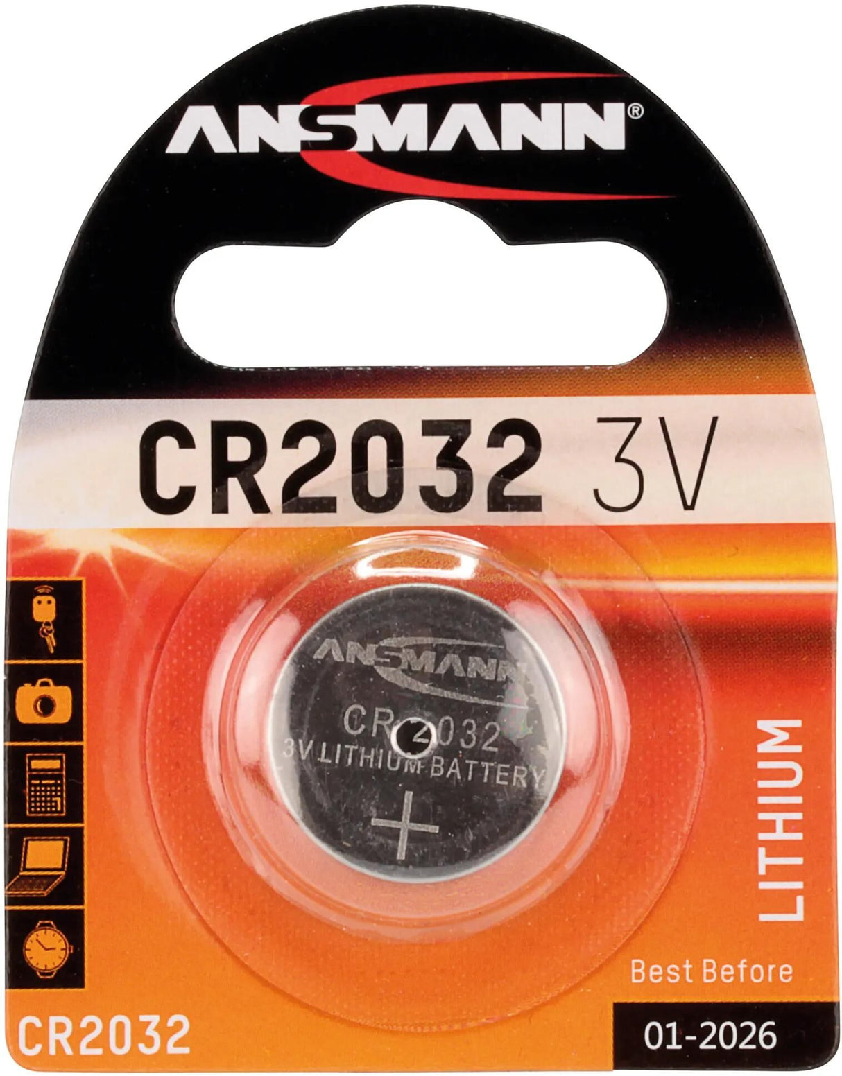 Ansmann knapcelle lithium møntcelle cr2032, 3v