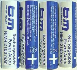 Busch + müller batterier genopladeligt bat.b m f.ixon sæt med 4 stk