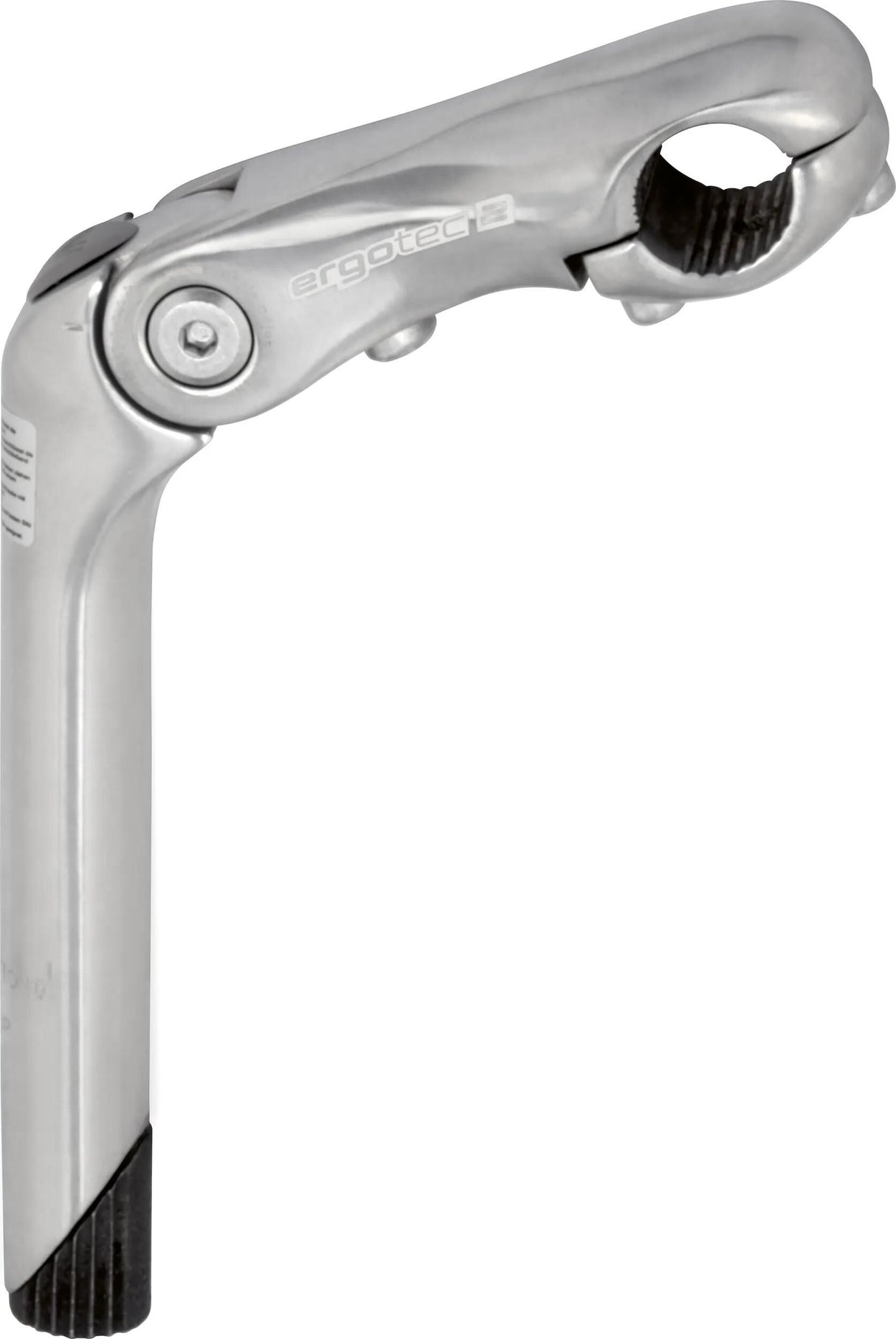 Ergotec stamme kobra vario stamme kobra 25,4 mm 90 180 mm sølv alu