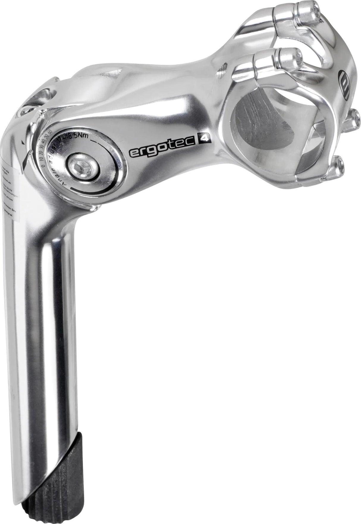 Ergotec stam blæksprutte 2 justerbar 25,4 mm 90 mm sølv