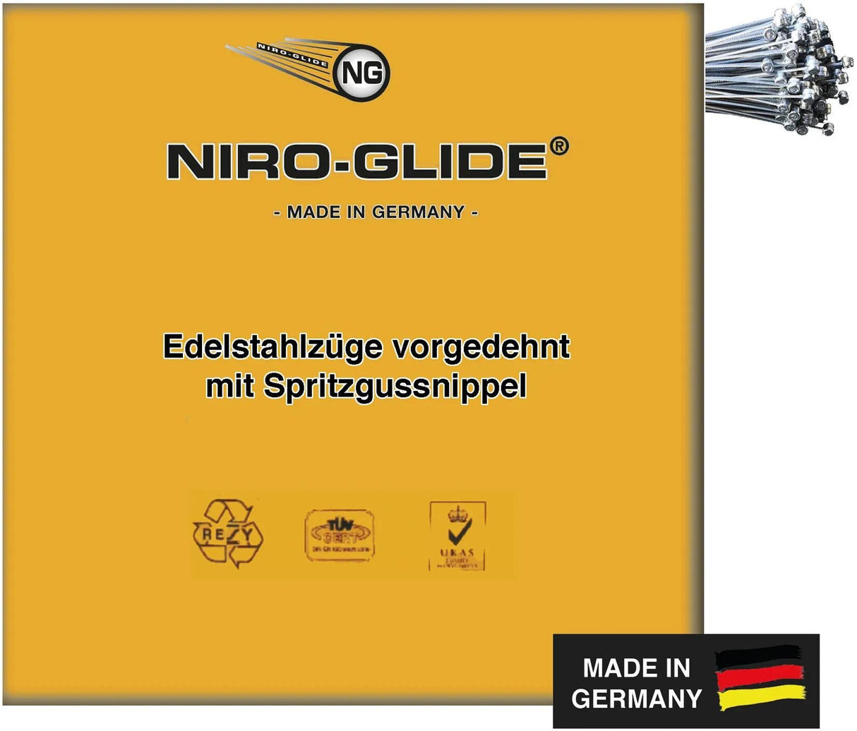 Niro-glide bremse inderkabel br.indvendig kabel 2050mm 50 stk.