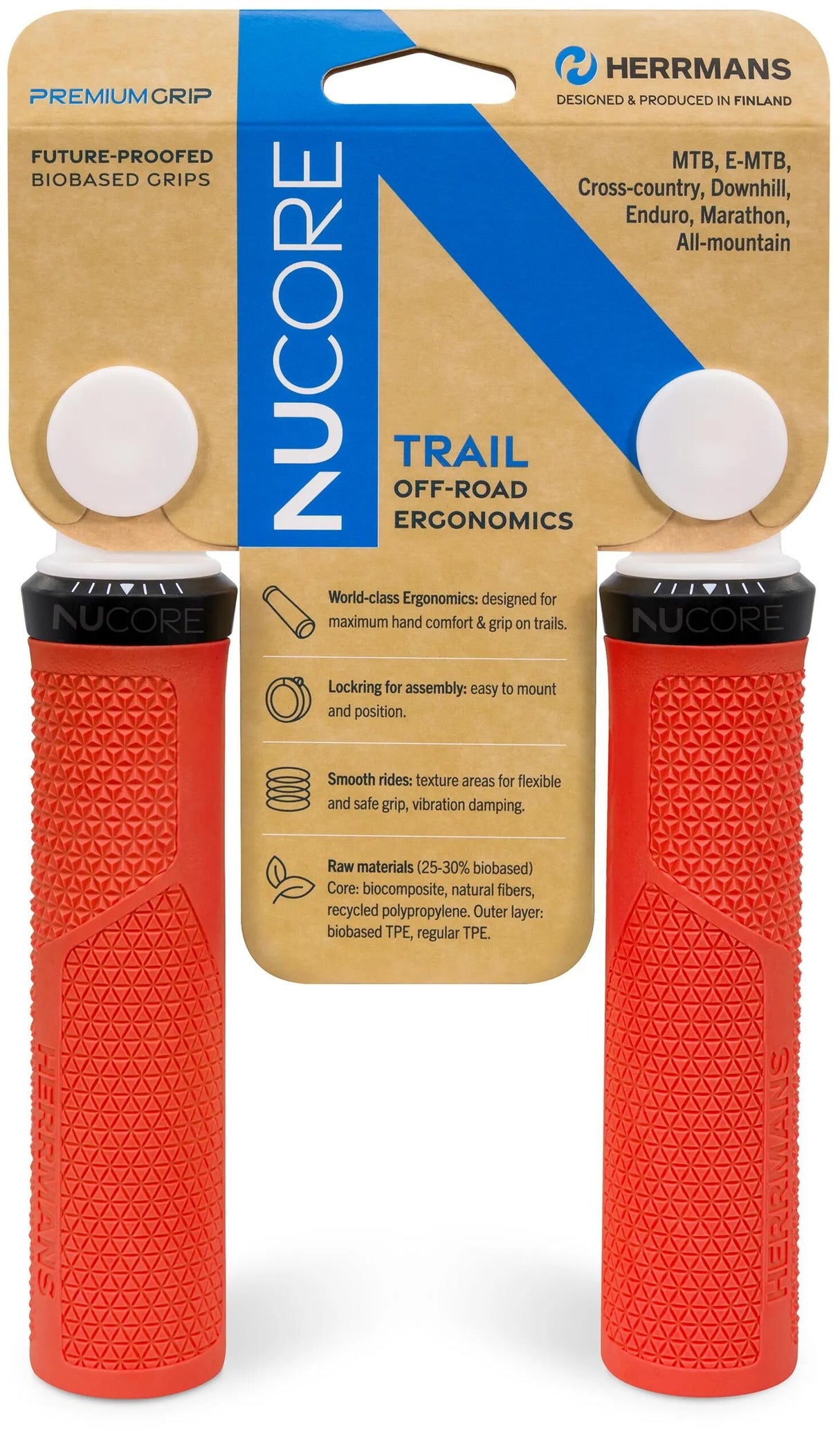 Herrmans håndtag nucore trail grip herrman.nucore trail 130mm peak lava