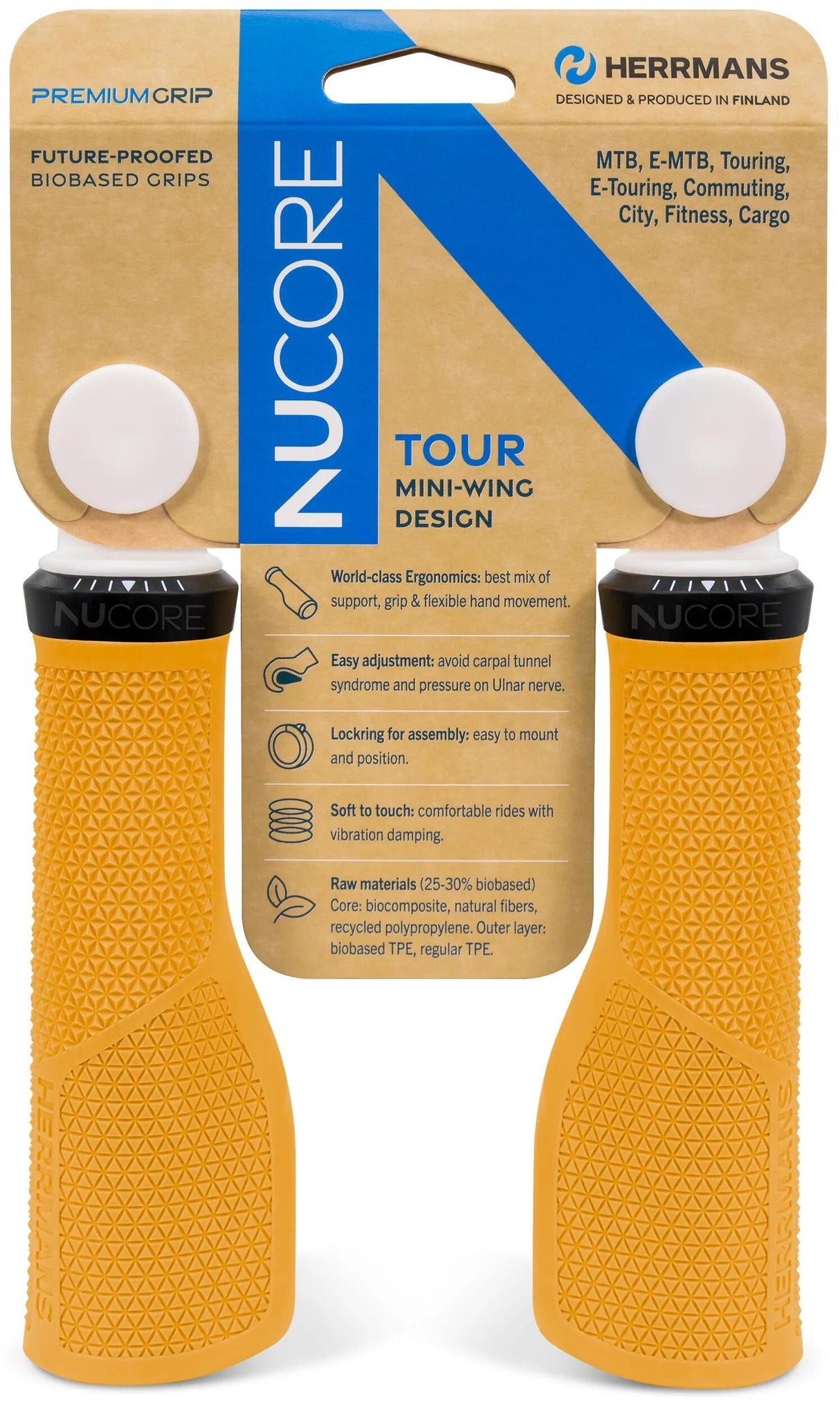 Herrmans håndtag nucore tour grip herramns nucore tour 130mm peak rav