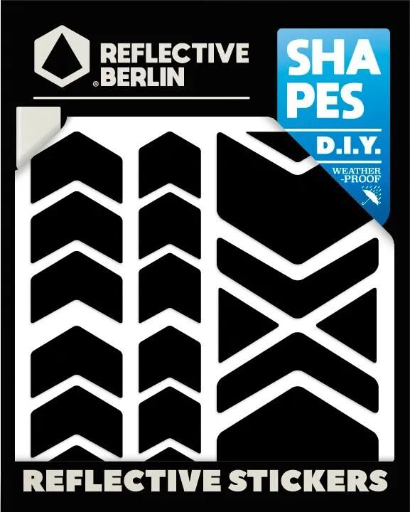Reflekterende berlin refleks klistermærke former refl.sticker refl.berlin chevrons sort