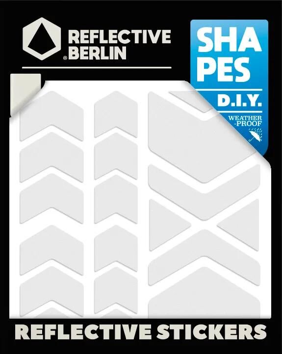 Reflekterende berlin refleks klistermærke former refl.sticker refl.berlin chevrons hvid