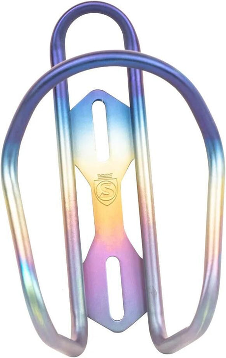 Silca flaskebur anodiseret titanium ti bot.cage anod.tit. regnbue