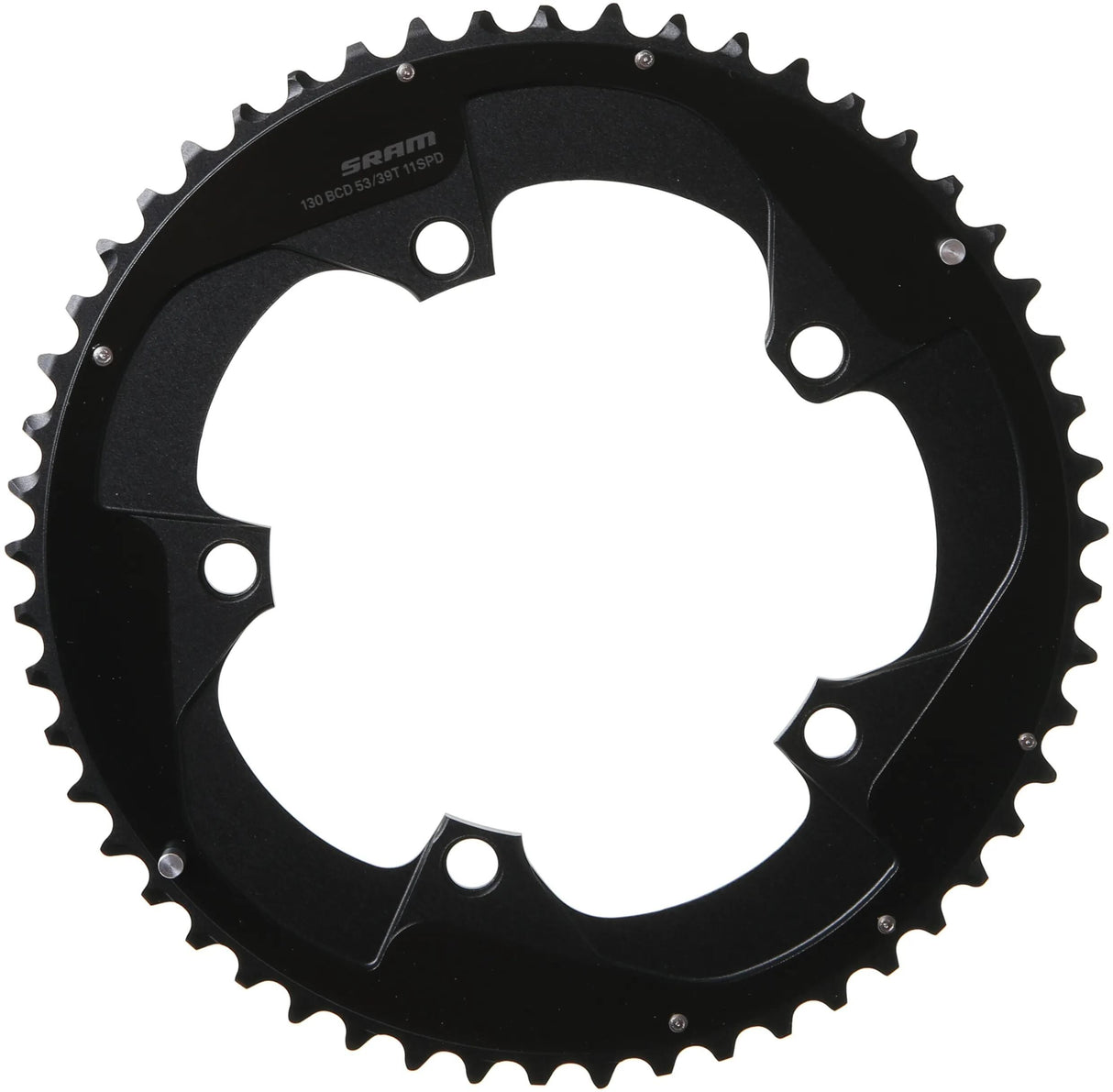 Sram chainring road dobbelt kæde ring roaddoub. 53t aluminium f. rød sort