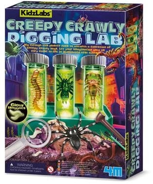 4m videnskab og spil - uhyggelig crawly - udgravningssæt og laboratorium - kidzlabs - 5 år