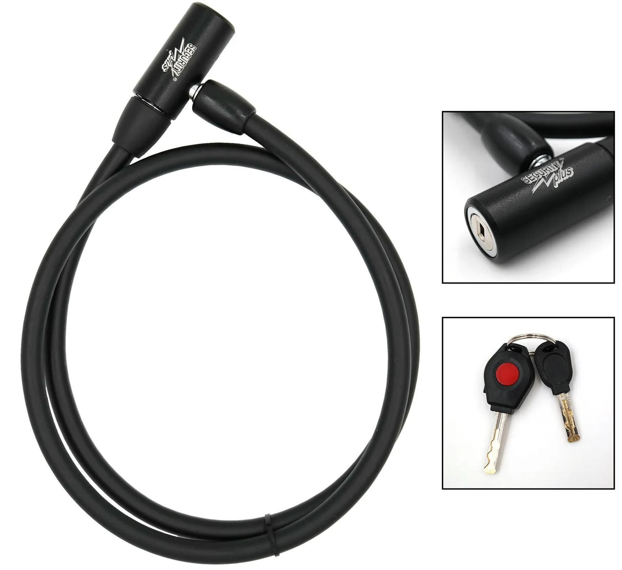Security plus kabellås k88 kabellås sec.plus k888 120cm sort