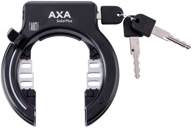 Axa ring og batterilås sæt solid plus ramme+bat.lås sæt solid plus lang nøgle