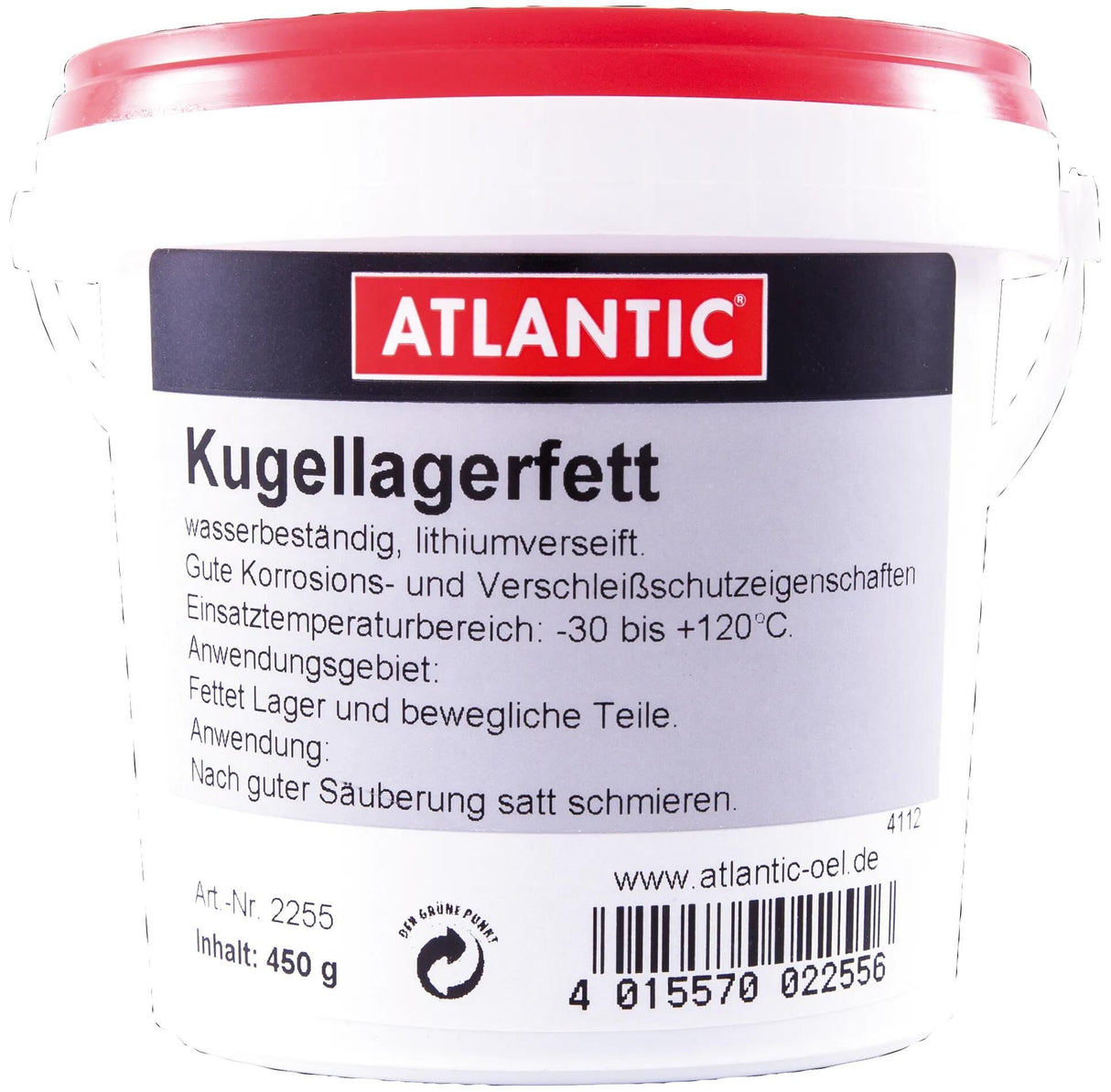 Atlantic pot kogellagen fedt 450g