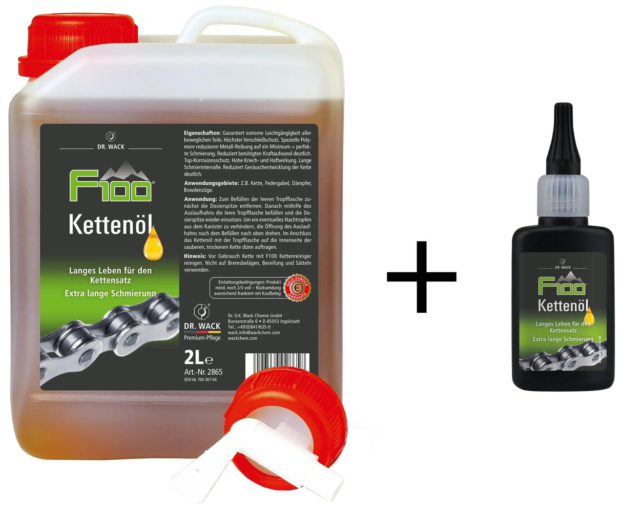 Dr. wack kædeolie f100 kettenöl kædeolie dr.wack f100 2l dåse.+50ml bot.+ventil