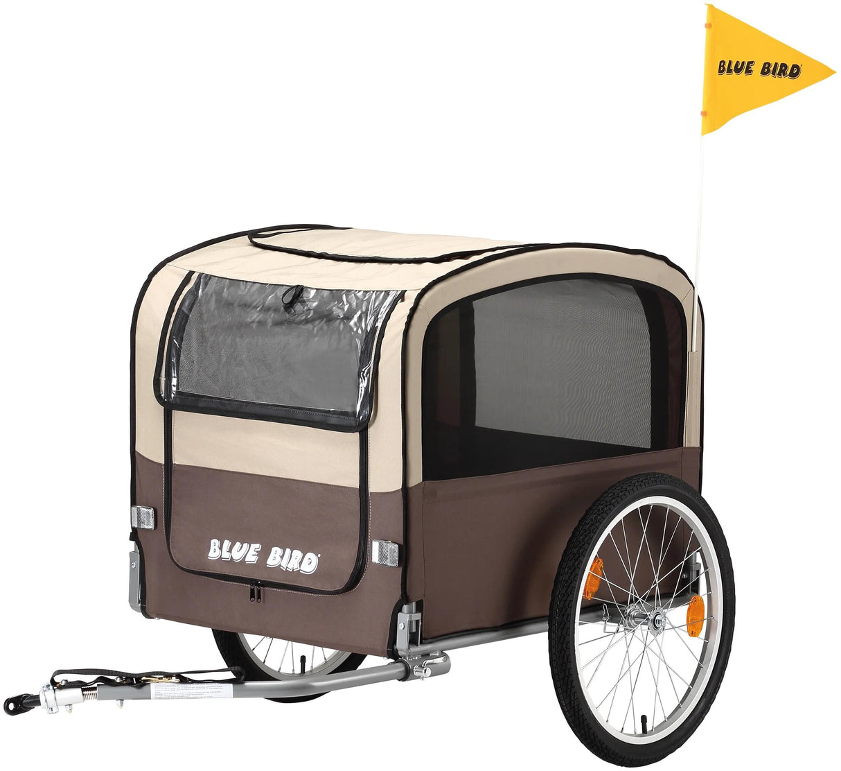 Blå fugl cykel hundevogn hundetrailer 20 brun beige