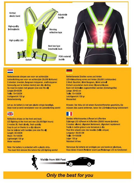 Enzo produkter hi-vis vest sikkerhedsvest LED