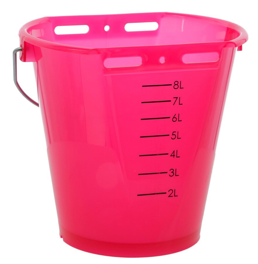 Produkter kalvespand plast fladtrykt bare pink gennemsigtig
