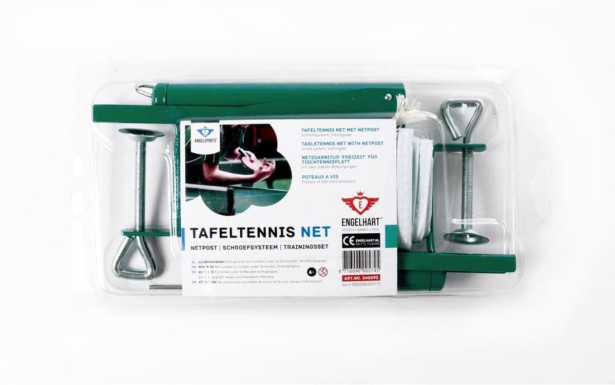 Engelhart bordtennisnetstolpekombination - stålstolper med polyethylennet - velegnet til konkurrenceborde - bordtennis - longfield