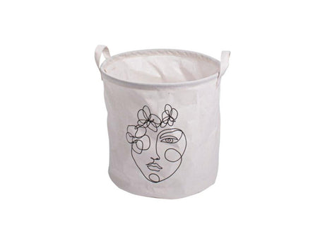 Gusta opbevaringstaske ansigt ø30x30cm hvid