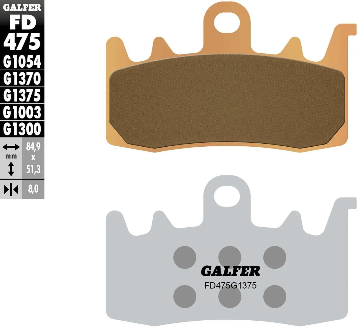 Galfer bremseklodser fd475 sintrede bremseklodser fd475 g1375