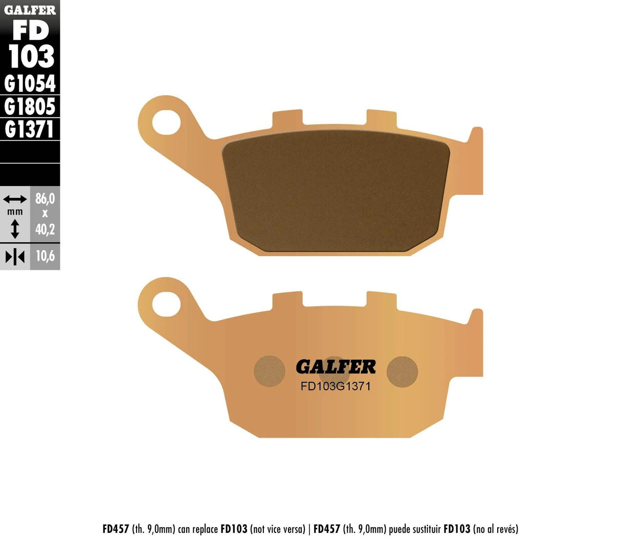 Galfer bremsbelag fd103 bremseklods fd103 g1371 sintret metal