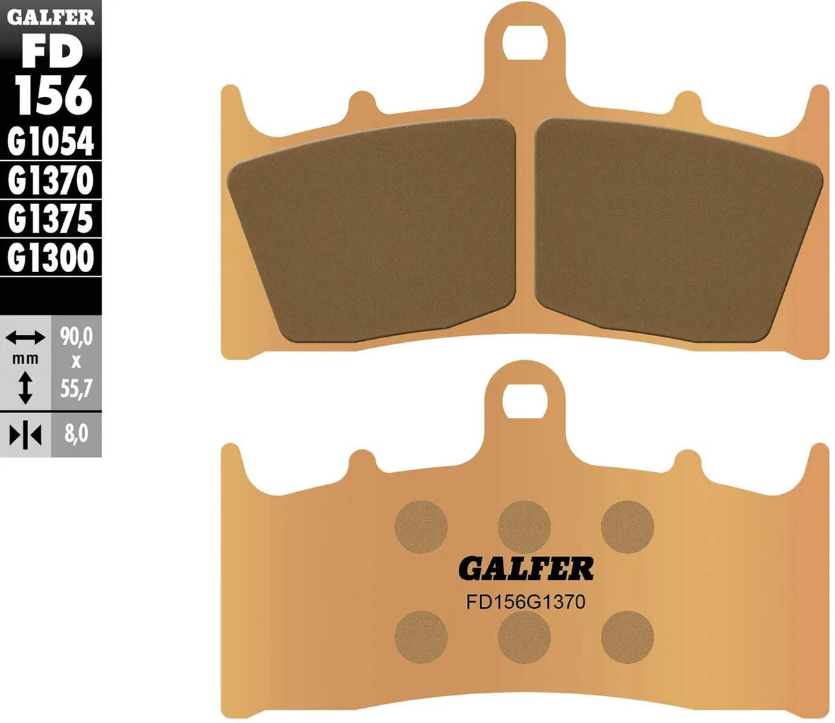 Galfer bremseklodser fd156 bremseklods fd156 g1370 sintret metal