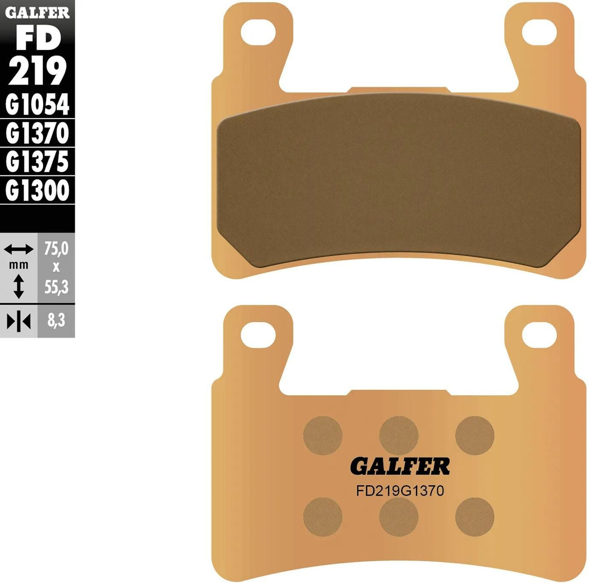 Galfer bremseklodser fd219 bremseklods fd219 g1370 sint. metalgade