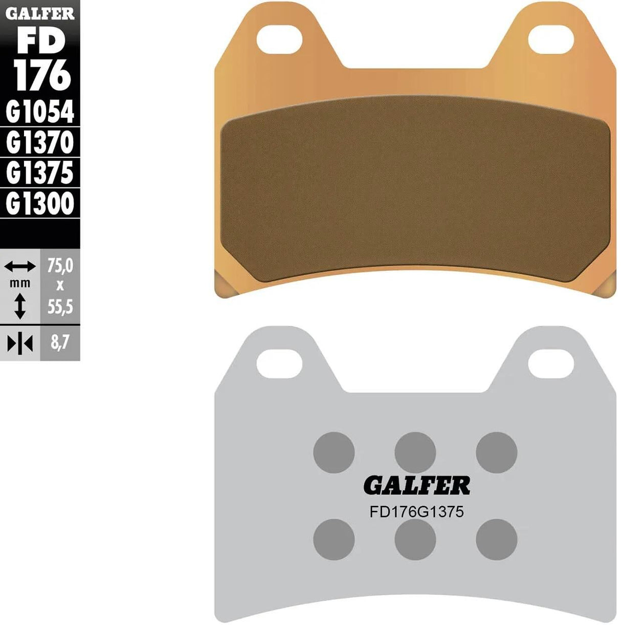 Galfer bremseklodser fd176 sintrede bremseklodser fd176 g1375