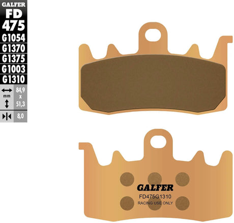 Galfer bremseklodser fd475 sintrede bremseklodser fd475 g1310 racing