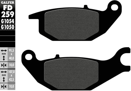 Galfer bremseklodser fd259 bremseklods fd259 g1054 økologisk standard