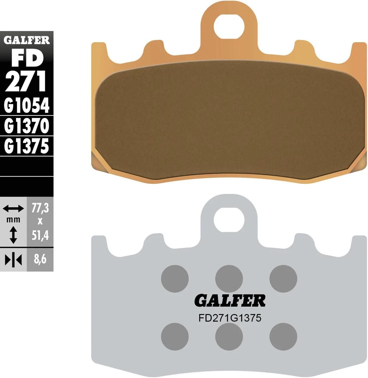 Galfer bremseklodser fd271 bremseklods fd271 g1375 sint.metal str. sp.