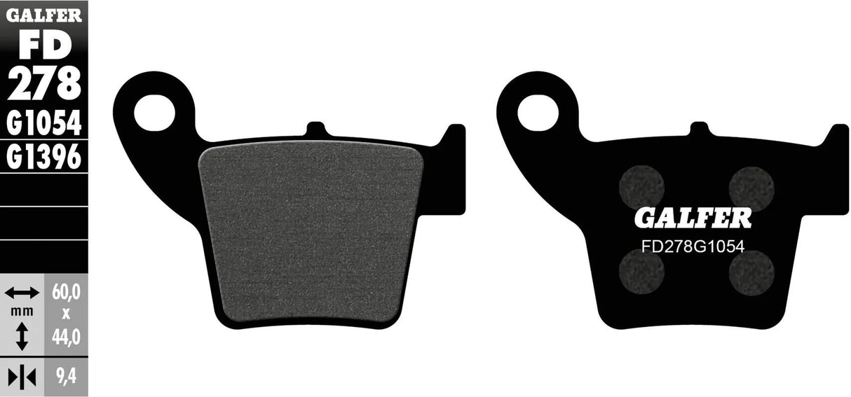 Galfer bremseklodser fd278 bremseklodser fd278 g1054 organisk standard